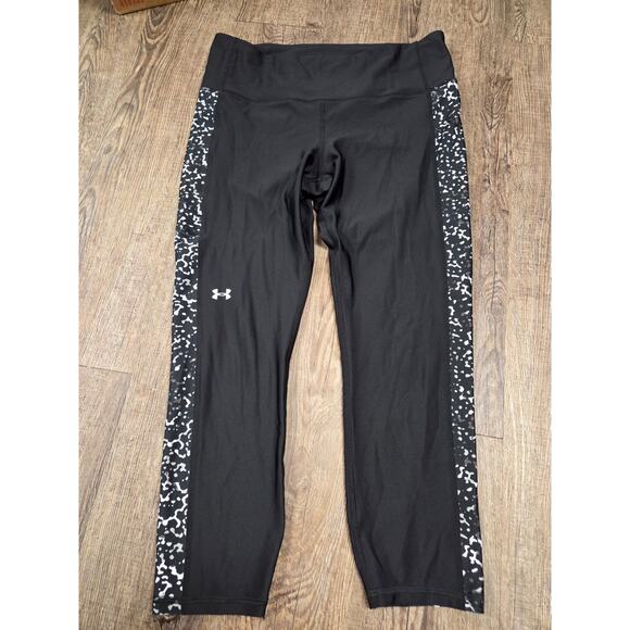 Under Armour UA Printed High Rise Compression Ankle Leggings 1377099 Black Large - Picture 1 of 5